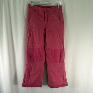 LL Bean Snow Pants Girls 10 Bright Pink Pockets Adjustable Waist Insulated